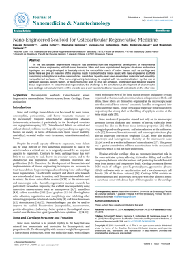 Nano-Engineered Scaffold for Osteoarticular Regenerative Medicine