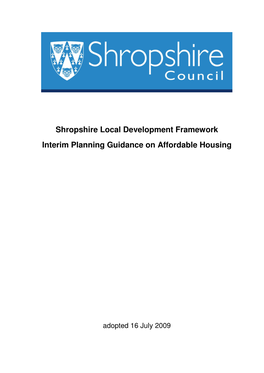 Shropshire Local Development Framework Interim Planning