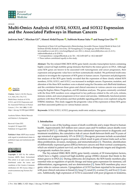 Multi-Omics Analysis of SOX4, SOX11, and SOX12 Expression and the Associated Pathways in Human Cancers