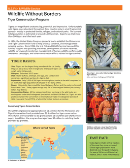 Wildlife Without Borders Tiger Conservation Program