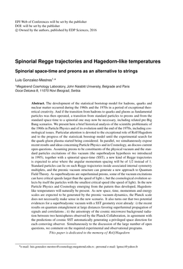 Spinorial Regge Trajectories and Hagedorn-Like Temperatures