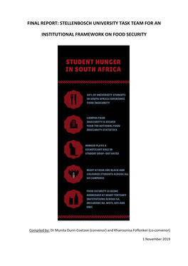 Final Report: Stellenbosch University Task Team for an Institutional Framework on Food Security