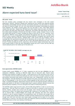 Above Expected Kuna Bond Issue? Tajana.Striga@Addiko.Com