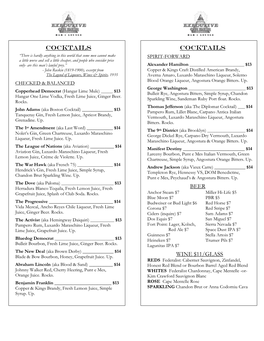 Cocktail Menu