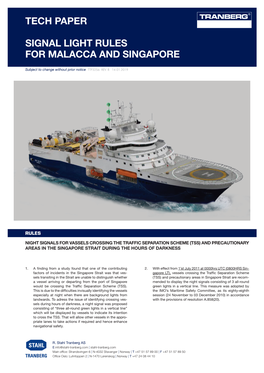 Tech Paper Signal Light Rules for Malacca and Singapore