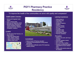 PGY1 Pharmacy Residency Program
