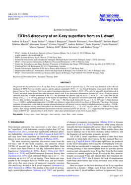 Extras Discovery of an X-Ray Superflare from an L Dwarf