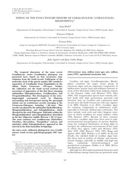 Timing of the Evolutionary History of Corallinaceae (Corallinales, Rhodophyta)1