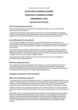Glen Eira Planning Scheme Kingston Planning Scheme Amendment Gc83
