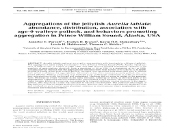 Aggregations of the Jellyfish Aurelia Labiata