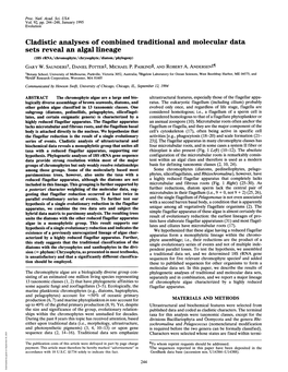 Cladistic Analyses of Combined Traditional and Moleculardata