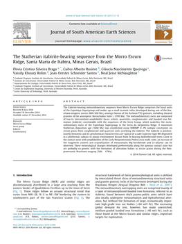 The Statherian Itabirite-Bearing Sequence from the Morro Escuro Ridge, Santa Maria De Itabira, Minas Gerais, Brazil