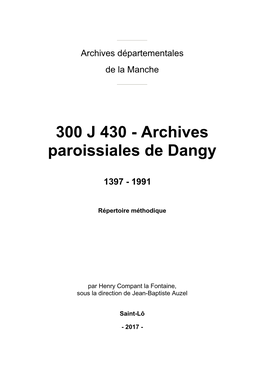 Archives Paroissiales De Dangy