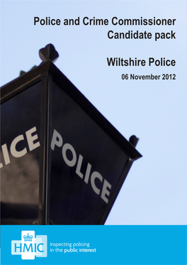Police and Crime Commissioner Candidate Pack Wiltshire Police