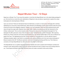 Nepal Bhutan Tour - 12 Days