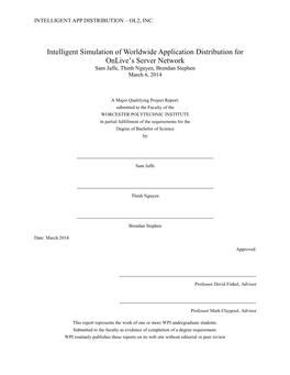 Ntelligent Simulation of Worldwide Application Distribution for Onlive's