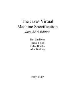 The Java® Virtual Machine Specification Java SE 9 Edition