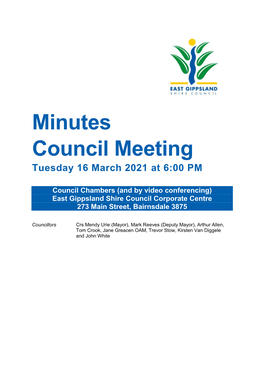 UNCONFIRMED Open Council Meeting Minutes 16/03/21