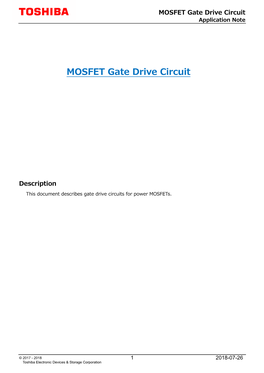 MOSFET Gate Drive Circuit Application Note