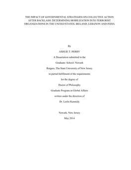 Determining Mobilization Into Terrorist Organizations in the United States, Ireland, Lebanon and India