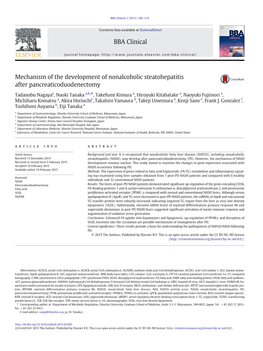 Mechanism of the Development of Nonalcoholic Steatohepatitis After Pancreaticoduodenectomy