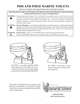 Phii and Pheii Marine Toilets