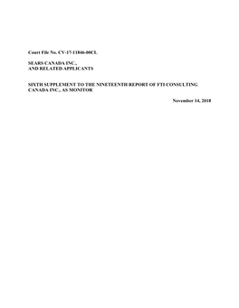 Court File No. CV-17-11846-00CL SEARS CANADA INC., AND