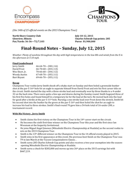 Final-Round Notes – Sunday, July 12, 2015