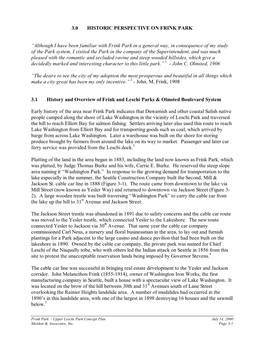 3.0 HISTORIC PERSPECTIVE on FRINK PARK “Although I Have Been Familiar with Frink Park in a General Way, in Consequence of My S