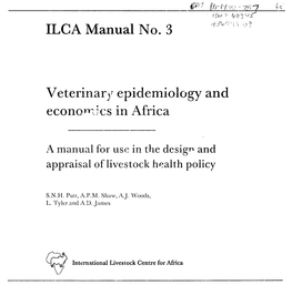 ILCA Manual No. 3 Veterinary Epidemiology and Econo-M.Cs In