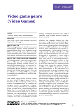 Video Game Genre (Video Games)