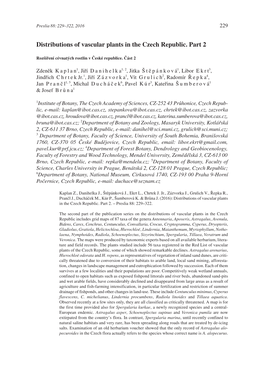 Distributions of Vascular Plants in the Czech Republic. Part 2