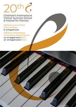 Chetham's International 'Online' Summer School & Festival for Pianists