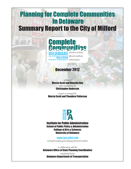 Summary Report to the City of Milford
