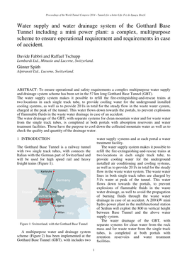 Water Supply and Water Drainage System of the Gotthard Base Tunnel