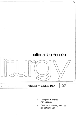 Liturgical Calendar for Canada