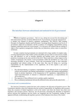 Chapter 8 the Interface Between Subnational and National Levels Of