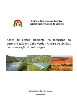Ações De Gestão Ambiental Na Mitigação Da Desertificação Em Cabo Verde - Análise De Técnicas De Conservação Do Solo E Água