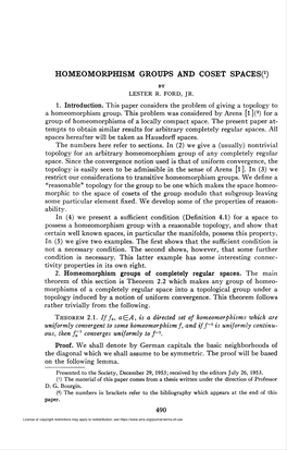 Homeomorphism Groups and Coset Spaces^)