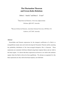 The Fluctuation Theorem and Green-Kubo Relations