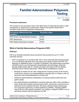 Familial Adenomatous Polyposis Testing