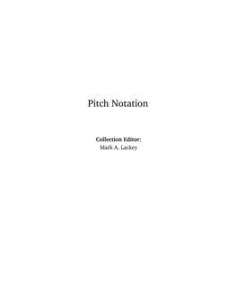 Pitch Notation