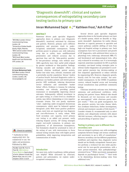 Diagnostic Downshift’: Clinical and System Consequences of Extrapolating Secondary Care Testing Tactics to Primary Care