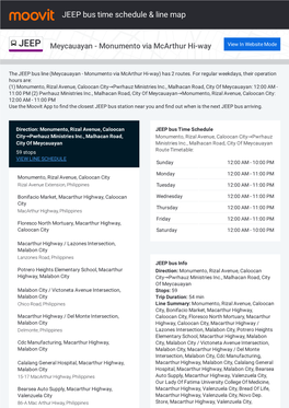 JEEP Bus Time Schedule & Line Route