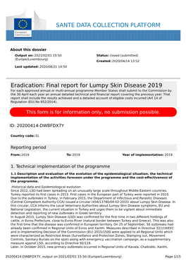 Final Report for Lumpy Skin Disease 2019