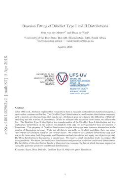 Bayesian Fitting of Dirichlet Type I and II Distributions