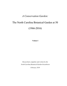 The North Carolina Botanical Garden at 50
