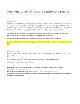 Webmin Using AD to Stored Users and Groups