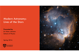 Modern Astronomy: Lives of the Stars