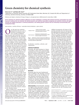 Green Chemistry for Chemical Synthesis